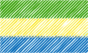 Gabon Flag Linear