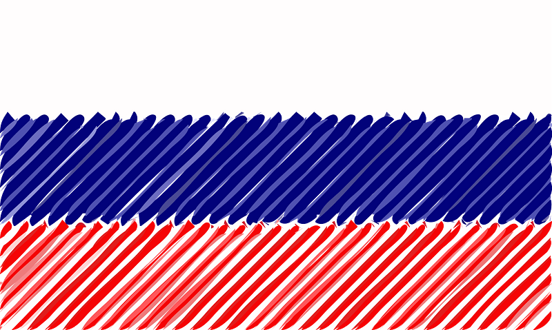 Russia Flag Linear