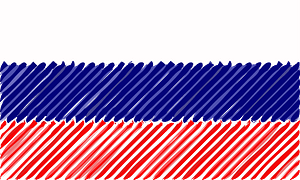 Russia Flag Linear