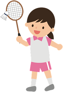 Giocatore di badminton ragazza