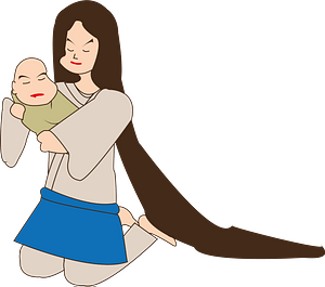 Japanese mother with a baby