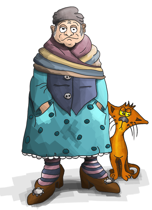 Grandma with a cat