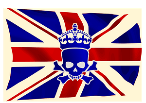 Union Jack with skull and crossbones