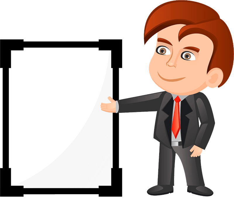 Businessman with presentation board