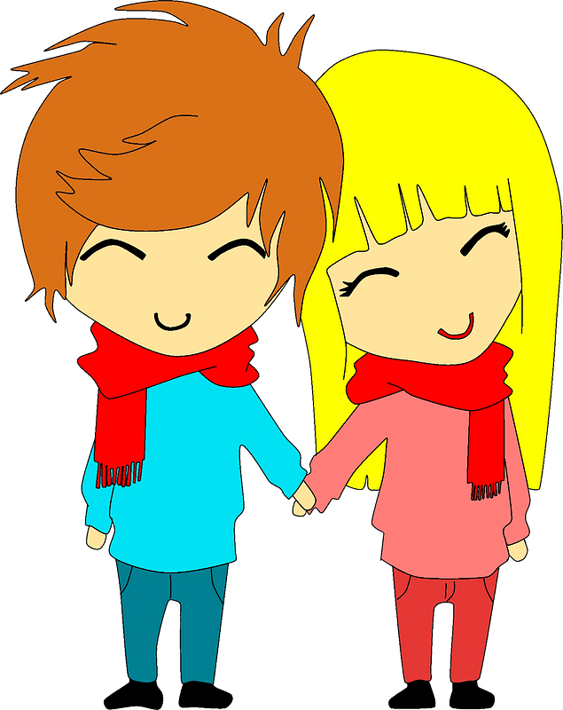 Cute cartoon couple