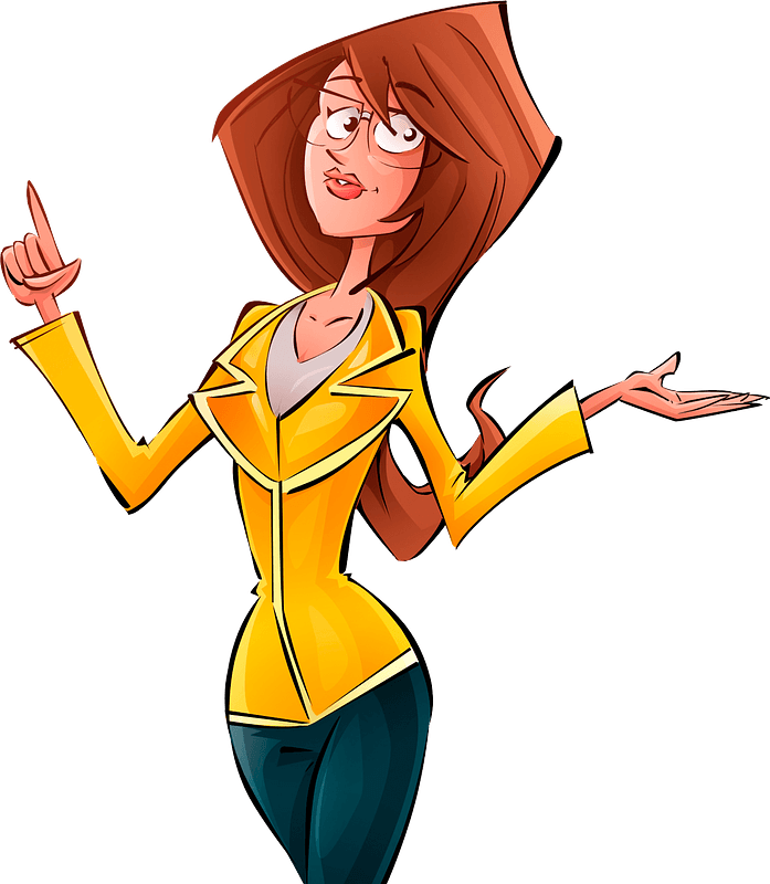 Cartoon businesswoman