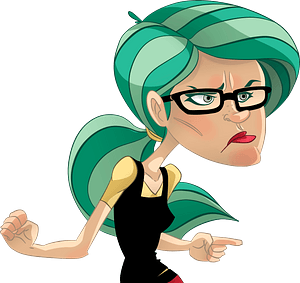 Cartoon mad woman