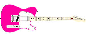 Pink electric guitar