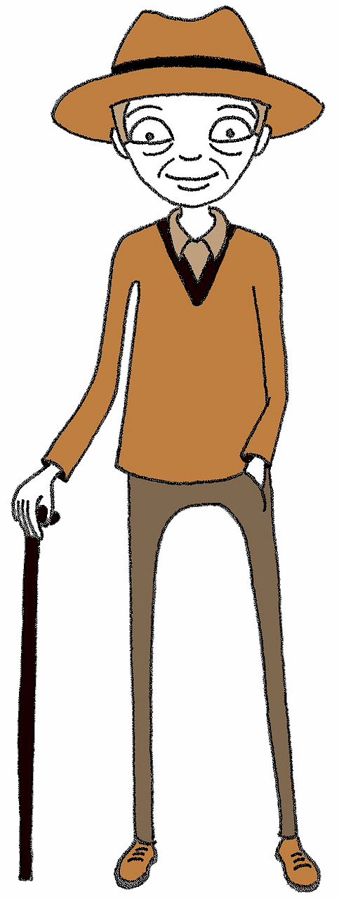 Old man with a cane