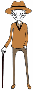 Old man with a cane