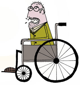 Old man in a wheel chair