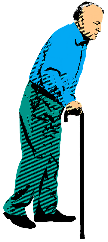 Old man with a cane