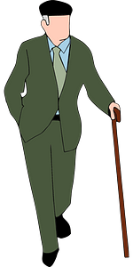 Old man with a cane