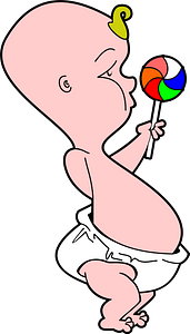 Cartoon baby with lollipop