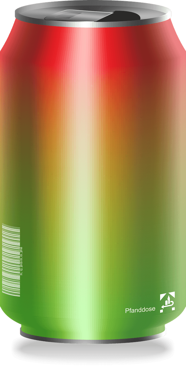 Multicolored drink can
