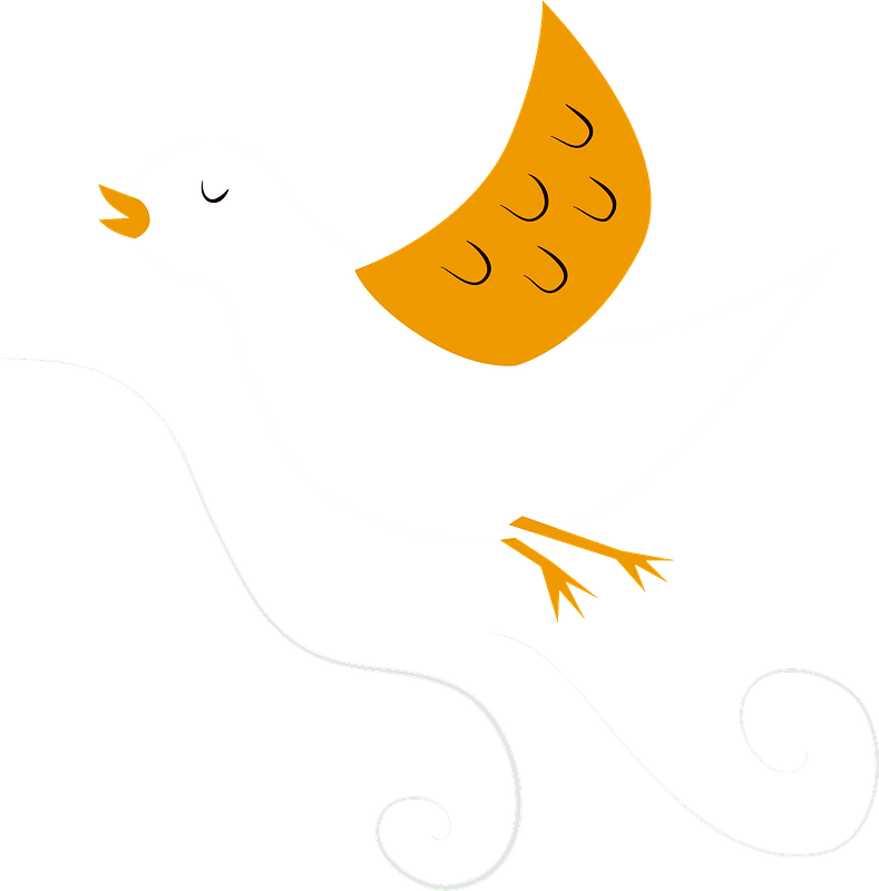 White cartoon bird