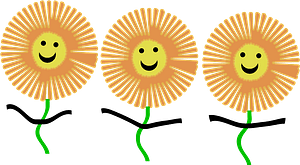 Cartoon sunflowers