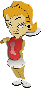 Cartoon tennis player