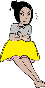 Angry cartoon girl