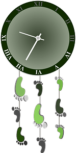 Green wall clock