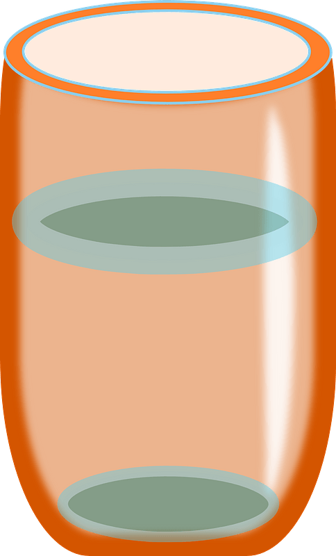 Orange glass beaker
