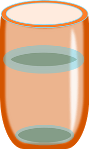 Orange glass beaker