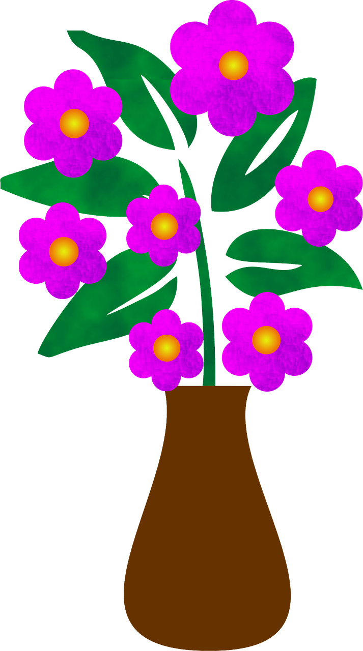 Vase of pink flowers