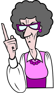 Pointing old woman