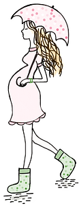 Pregnant woman with an umbrella