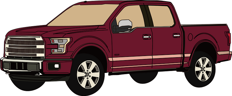 Red pickup truck