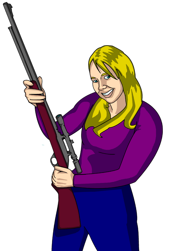 Cuntry girl with a rifle
