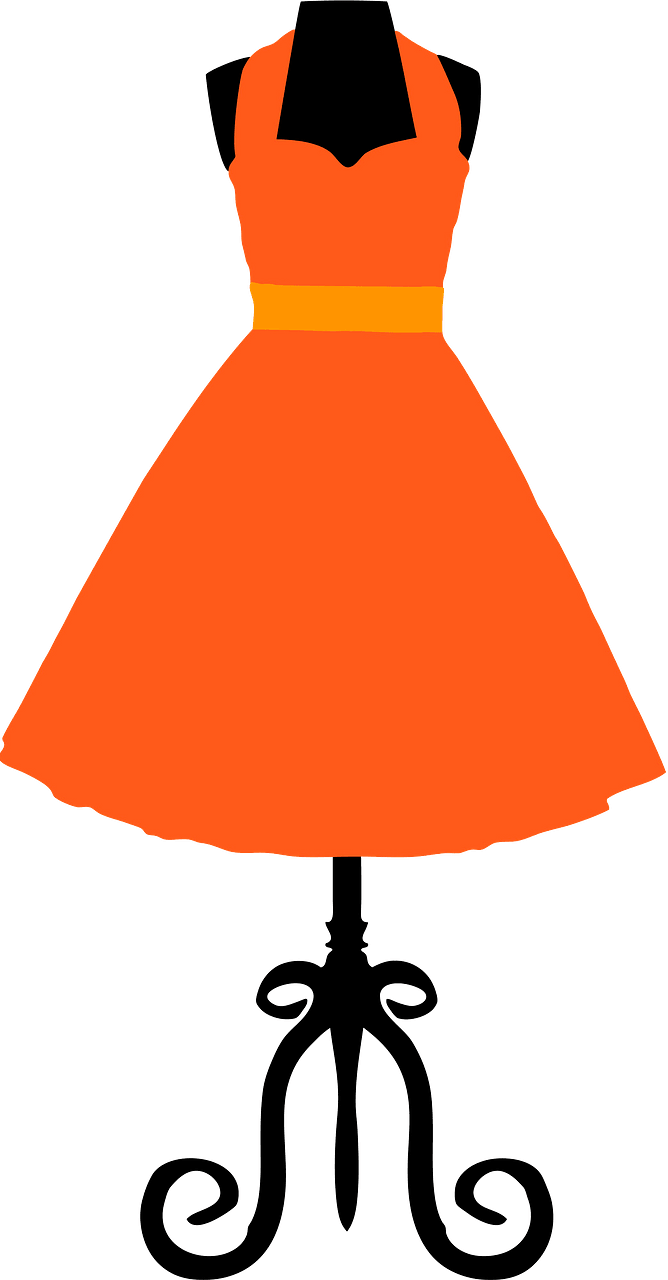 Orange dress on a mannequin