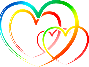 Multicolored hearts