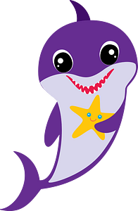 Baby shark with starfish