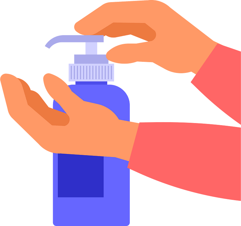 Hands with a soap bottle