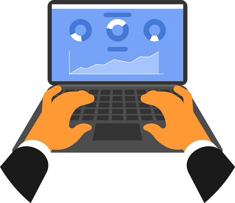 Making a report on a laptop