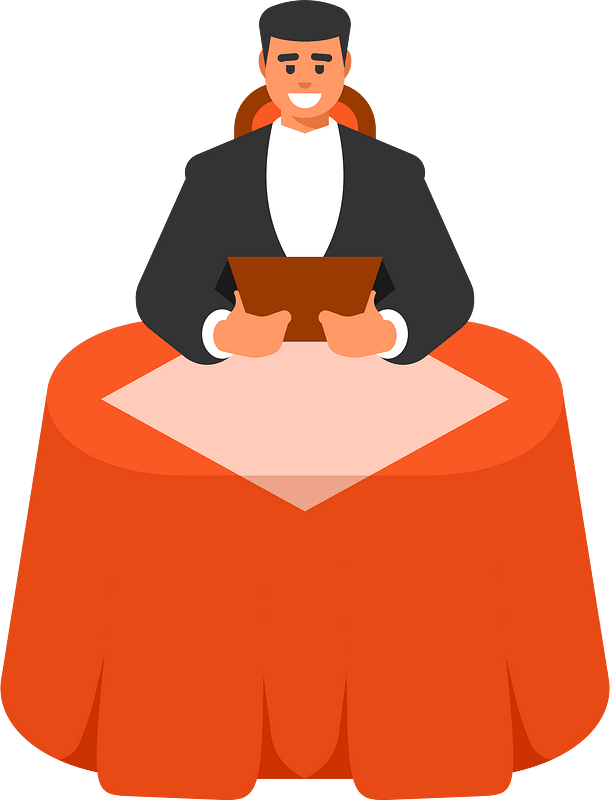 Man at a restaurant table