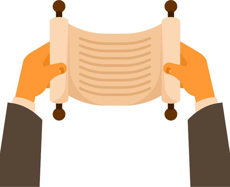 Parchment in hands