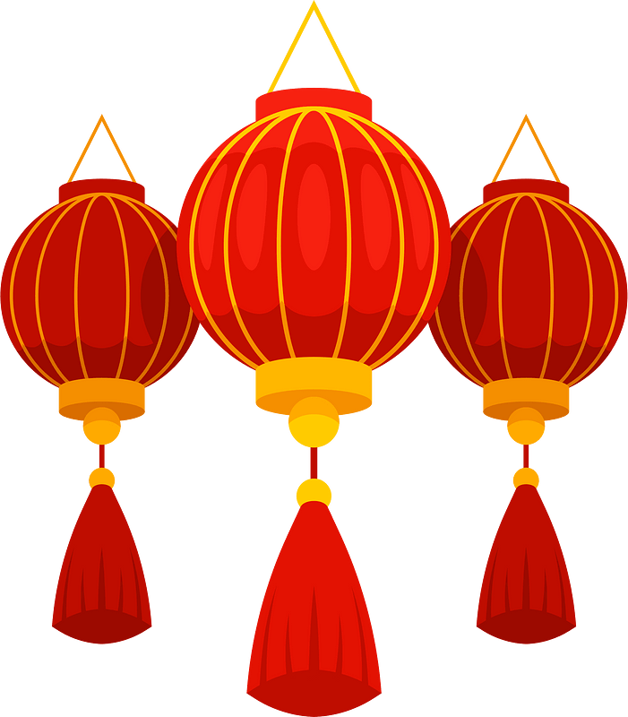 Asian red lanterns