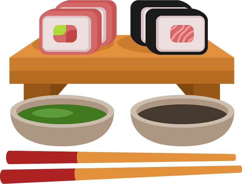 Sushi meal with chopsticks