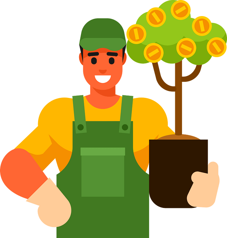 Gardener with a money tree