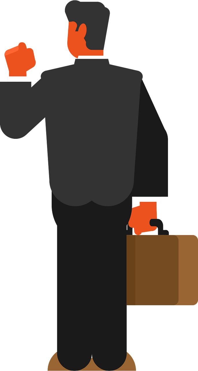 Businessman is knocking on the door