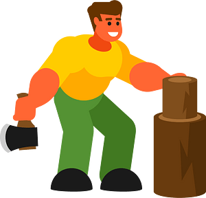 Man chopping wood