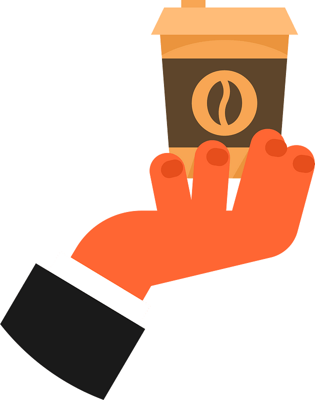 Hand holding a coffee drink