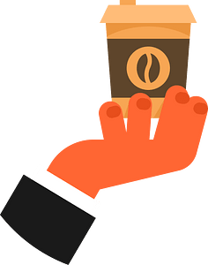 Hand holding a coffee drink