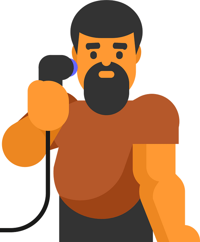 Man shaves his beard