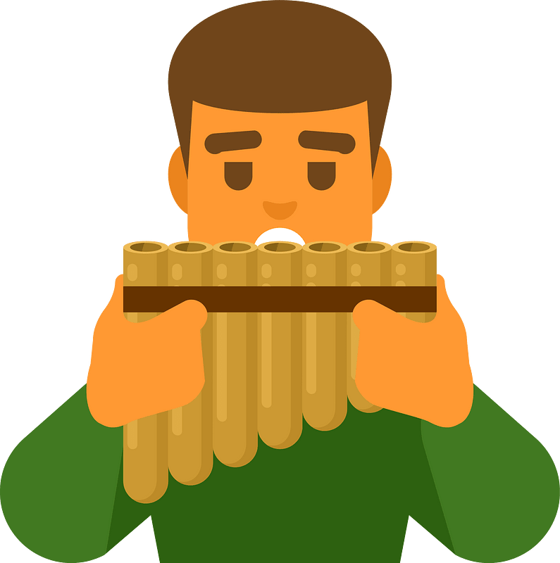 Man playing a panpipe