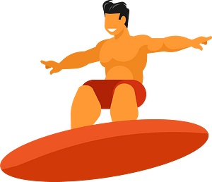Man on the surfboard