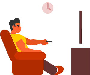 Man switching channels on a TV