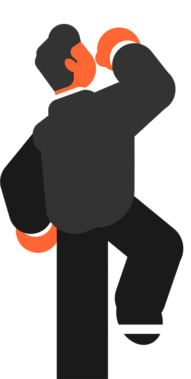 Businessman is climbing the ladder